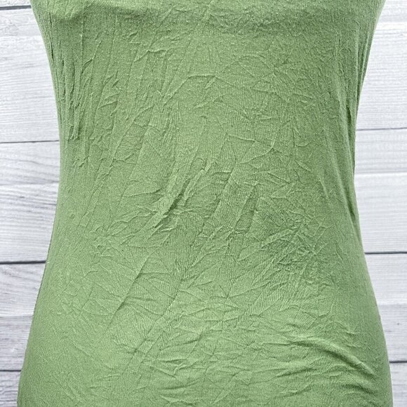 Basic Tank Top | Spaghetti Strap | Textured | Green | Medium | Y2K | Women - Picture 7 of 12